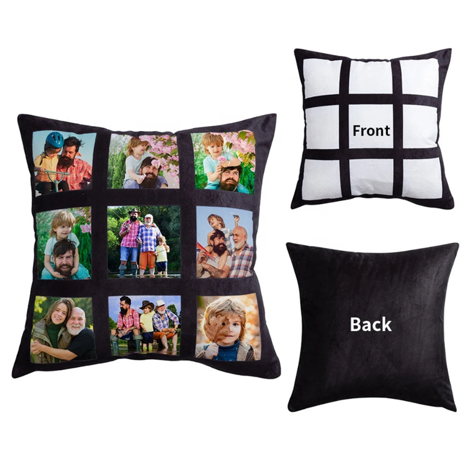 Custom Photo 9 Panel Satin Pillow