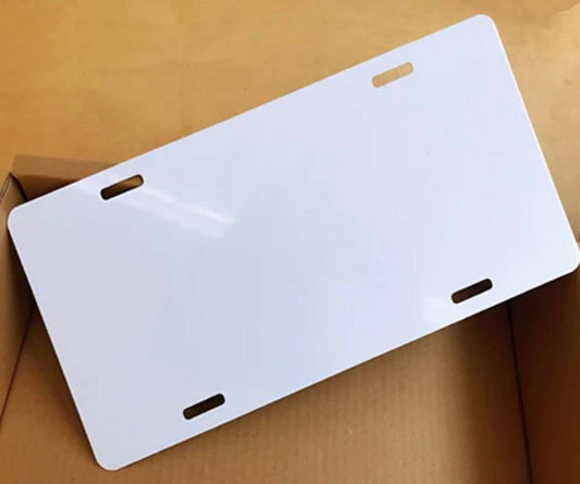 White Sublimatable Aluminum License Plate with 4 Holes